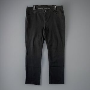 Simply Vera Vera Wang Straight Leg Jeans Womens 14 Black Cargo Pocket Flap Stret